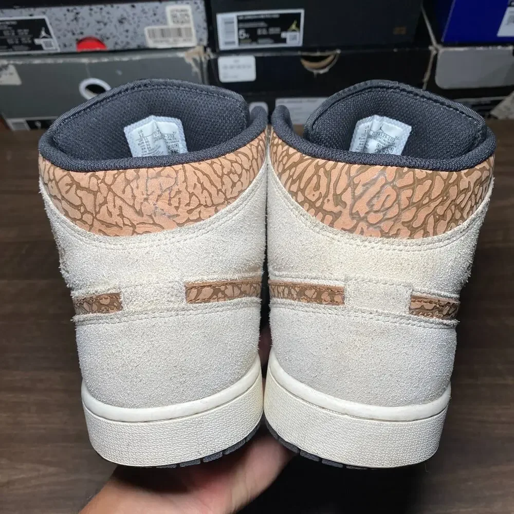 Men's Nike Air Jordan 1 Mid SE Orewood Brown Elephant Shoes Size 12 (DZ4129-102)